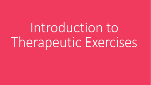 Introduction to Therapeutic Exercises
