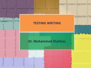 Language Testing: Testing Writing Skills