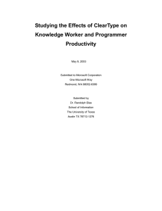 Studying the Effects of ClearType on Knowledge Worker and Programmer Productivity