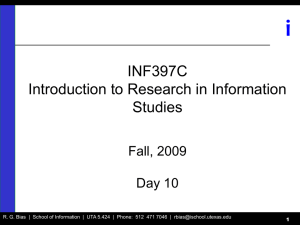 i INF397C Introduction to Research in Information Studies