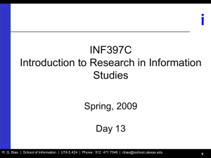 i INF397C Introduction to Research in Information Studies