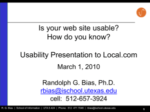 Is your web site usable? How do you know? March 1, 2010