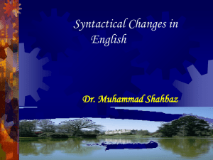 Syntactical Changes
