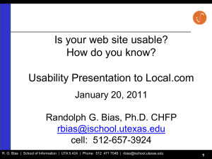 Is your web site usable? How do you know? January 20, 2011