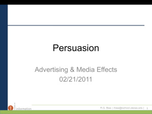 Persuasion Advertising &amp; Media Effects 02/21/2011 |  |