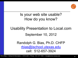 Is your web site usable? How do you know? September 10, 2012