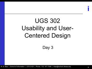 i UGS 302 Usability and User- Centered Design