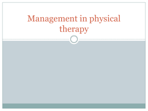 Management in physical therapy