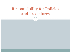 Responsibility for Policies and Procedures