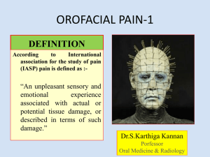 Orofacial pain I