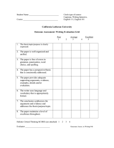 Writing Evaluation Grid - California Lutheran University