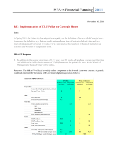 Example: MBA-FP Implementation of Carnegie Hours