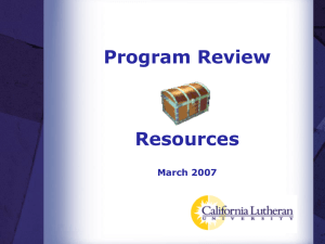 Program Review Resources March 2007