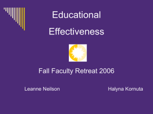 Educational Effectiveness Fall 2006