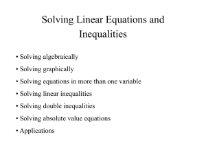 equations &inequalties