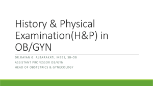 history and physical examination in OBGYN