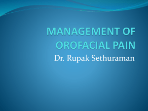 Management of Orofacial Pain