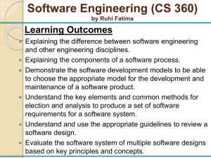 Software Engineering (CS 360) Learning Outcomes