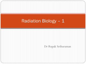 Radiation Biology I