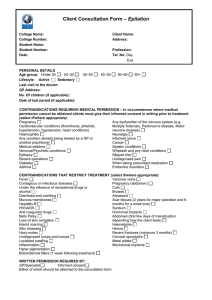 Epilation Client Consultation Form