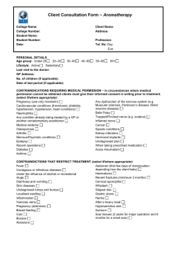 Sports Massage Client Consultation Form