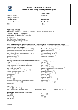 Sample Client Consultation Form - Provide Manicure Treatment