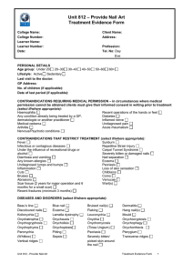 – Provide Nail Art Unit 812 Treatment Evidence Form