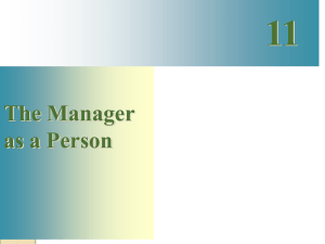 The Manager as a person