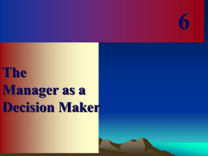 Manager as Decision Maker