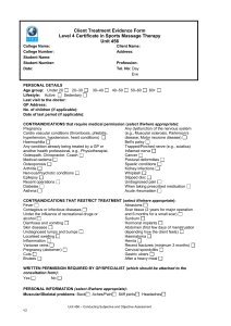 Client Treatment Evidence Form  Unit 456