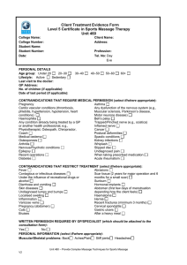 Client Treatment Evidence Form Unit 460