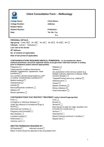 Reflexology Client Consultation Form