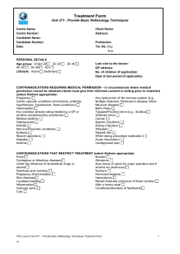 ITEC Level 2 Portfolio of Evidence Guidance Form – Body Art Design