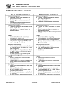 Best Practices for Inclusion Classrooms