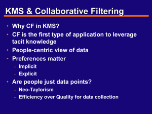 KMS &amp; Collaborative Filtering