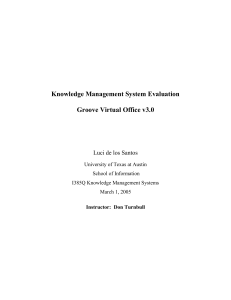 Knowledge Management System Evaluation Groove Virtual Office v3.0  Luci de los Santos