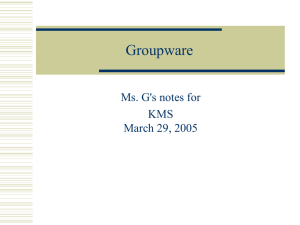 Groupware Ms. G's notes for KMS March 29, 2005