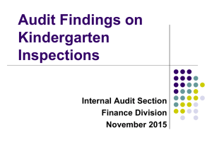 Audit Findings on Kindergarten Inspections