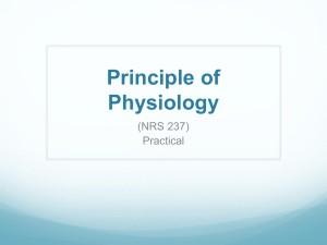 Principle of Physiology (NRS 237) Practical
