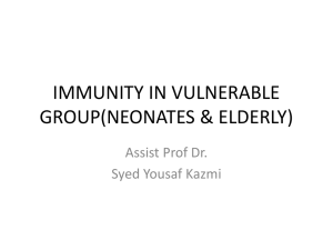 Immunity in vulnerable age groups