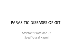 Parasitic infections of GIT