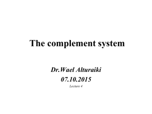 المحاضرة الرابعة Complement System