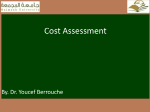 Cost Assessment By. Dr. Youcef Berrouche