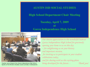 AUSTIN ISD SOCIAL STUDIES High School Department Chair Meeting at