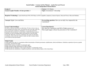 Austin Past and Present Austin Independent School District Grade: 8 Course: