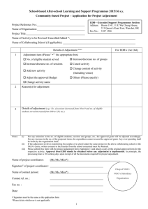 Application Form for Project Adjustment (2015/16)