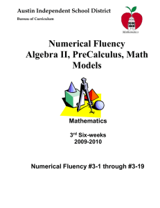 Algebra II, PreCal, MM 3rd 6 Weeks Numercial Fluency