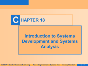 C HAPTER 18 Introduction to Systems Development and Systems