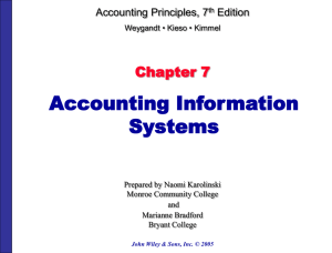Accounting Information Systems Chapter 7 Accounting Principles, 7