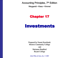 Investments Chapter 17 Accounting Principles, 7 Edition